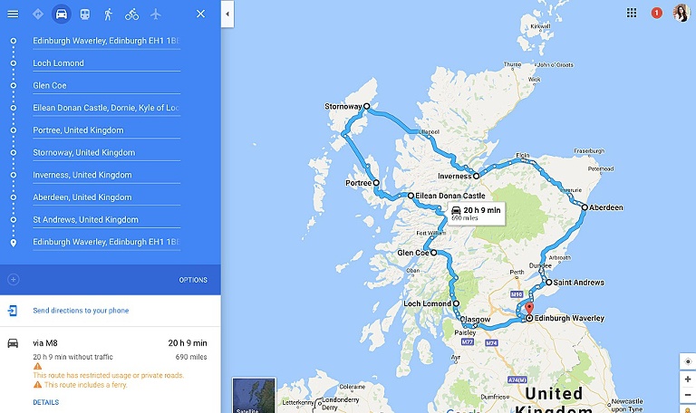 road trip through Scotland
